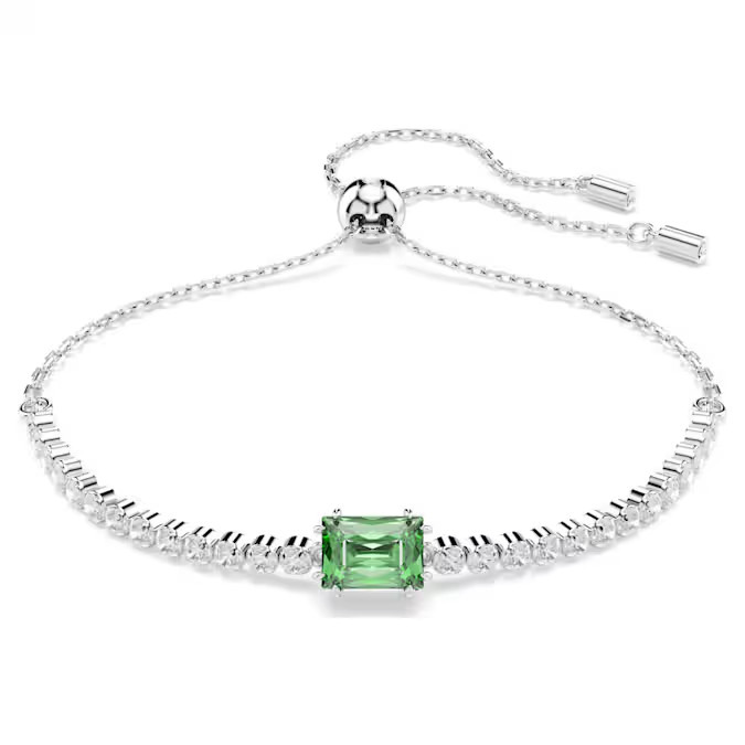 Swarovski Blyštivý náramek se zeleným zirkonem Matrix 5693411