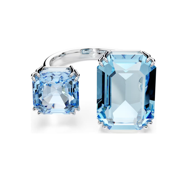 Swarovski Luxusní otevřený prsten s modrými krystaly Millenia 5694141 50 mm
