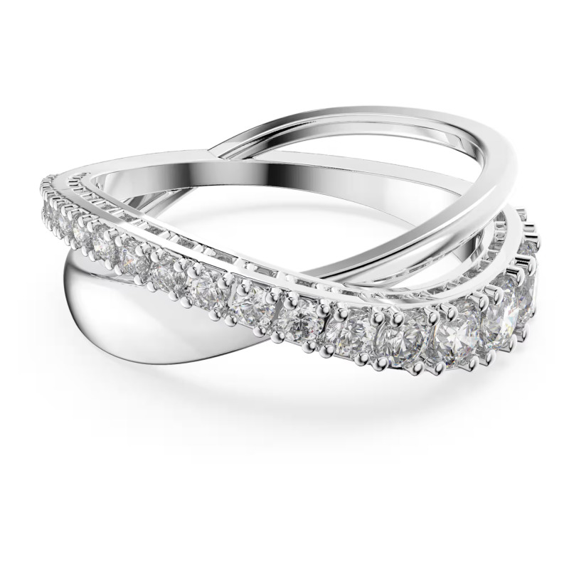 Swarovski Elegantní propletený prsten se zirkony Hyperbola 5714956 50 mm