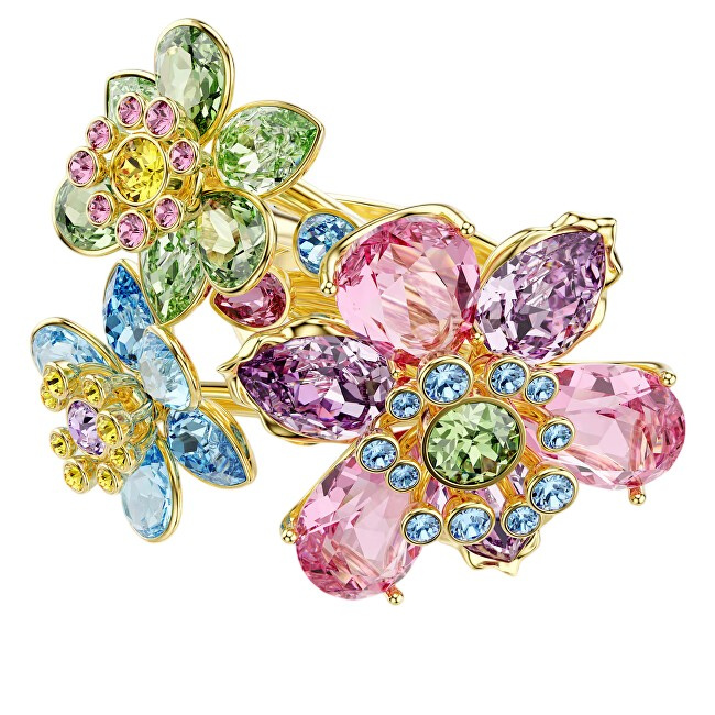 Swarovski Jedinečný květinový prsten s krystaly Idyllia 5709027 52 mm