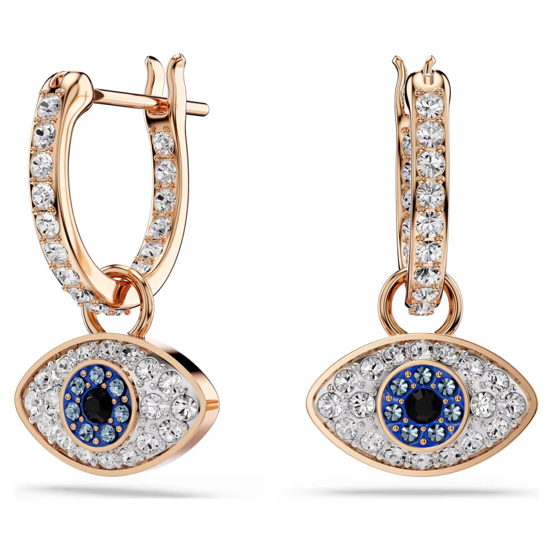 Swarovski Visací pozlacené náušnice 2v1 Evil Eye Symbolica 5736982
