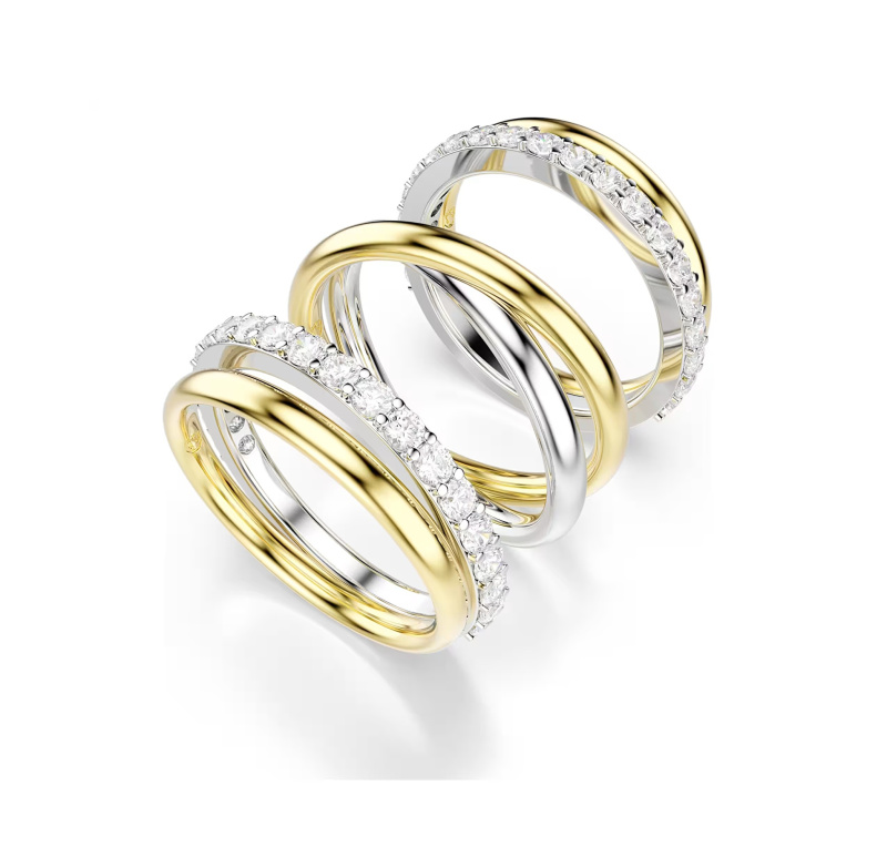 Swarovski Sada bicolor prstenů se zirkony Hyperbola 5740411 (3x prsten) 52 mm