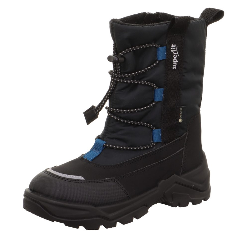 Chlapecké zimní boty barefit SNOW MAX Black/Blue Gore-Tex, Superfit , 1-002025-0000, černá - 34