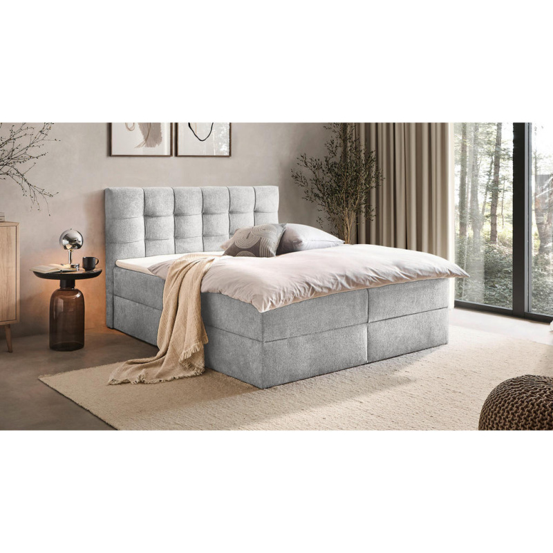 Boxxx AMERICKÁ POSTEL, 160/200 cm, světle šedá