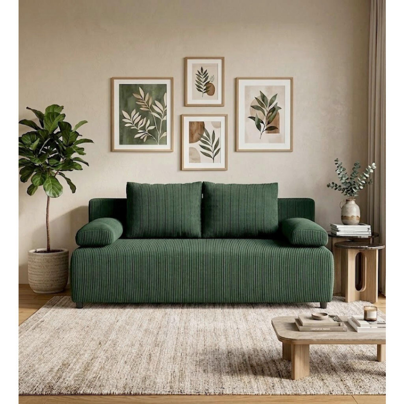 P & B ROZKLÁDACÍ POHOVKA, textil, zelená