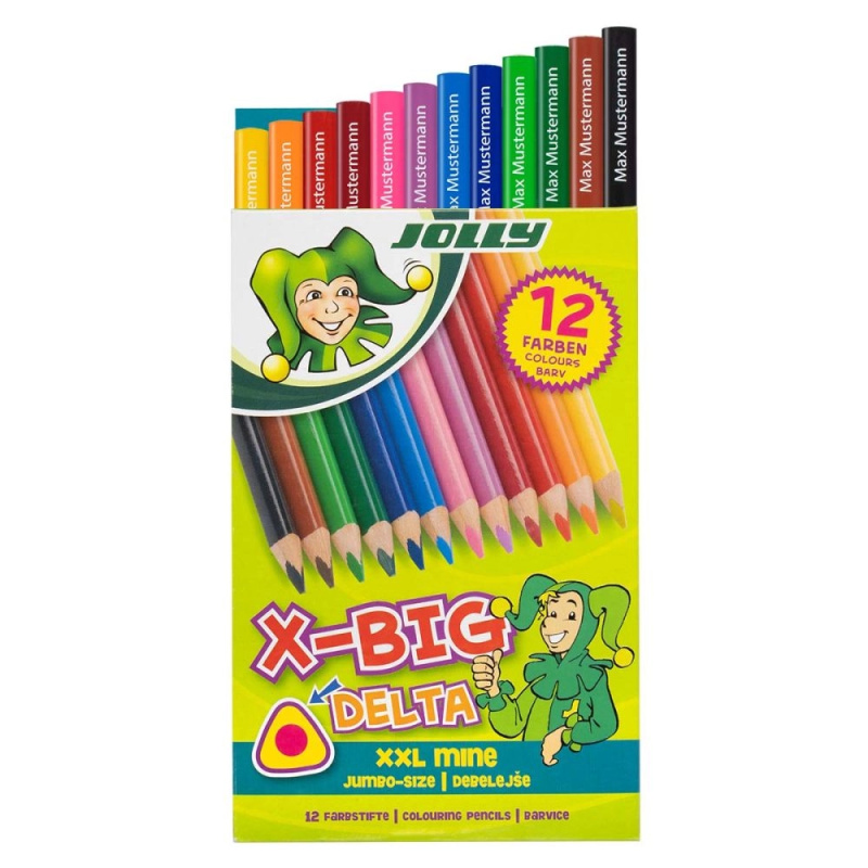 Trojhranné velké pastelky X-Big Delta 12 barev