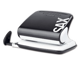 SAX 318 - děrovačka s příložníkem - na 20 listů, černá