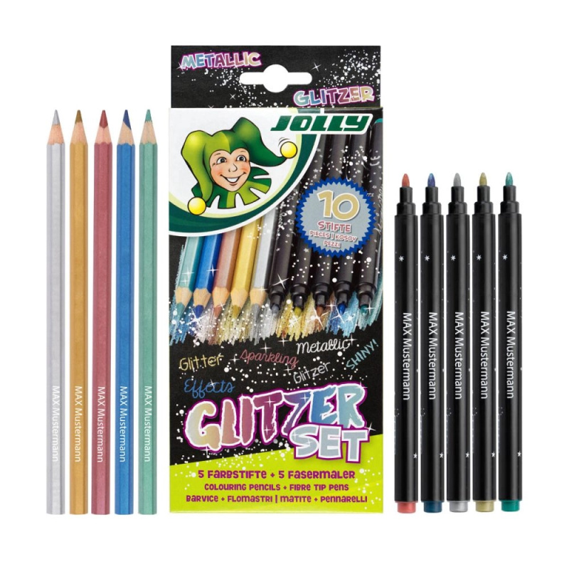 Glitter set - metalická sada - JOLLY