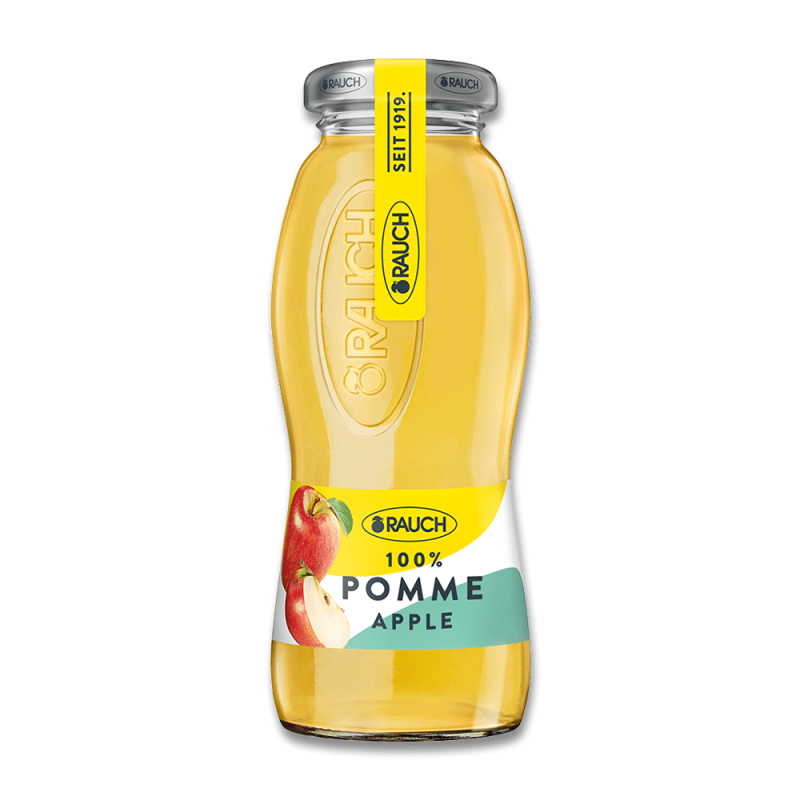 Džus Rauch - 100%, jablko, sklo, 24x 0,2 l