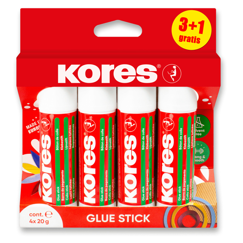Lepicí tyčinka Kores - 20 g, blistr, 3+1