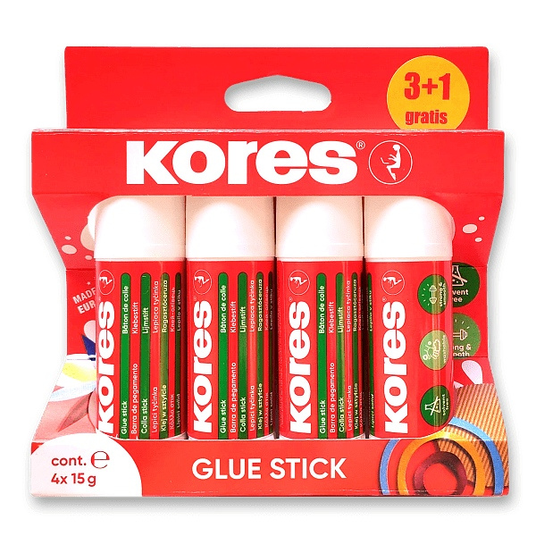 Lepicí tyčinka Kores 15 g, blistr, 3+1 Kores