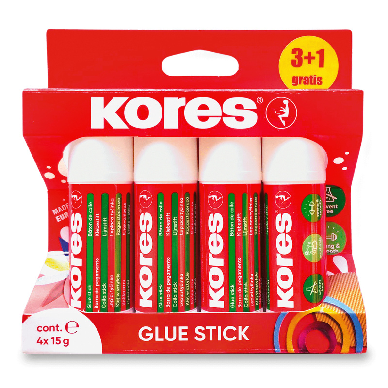 Lepicí tyčinka Kores 15 g, blistr, 3+1 Kores