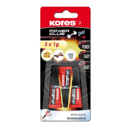 Kores Powerglue gel Vteřinové lepidlo 3 × 1 g