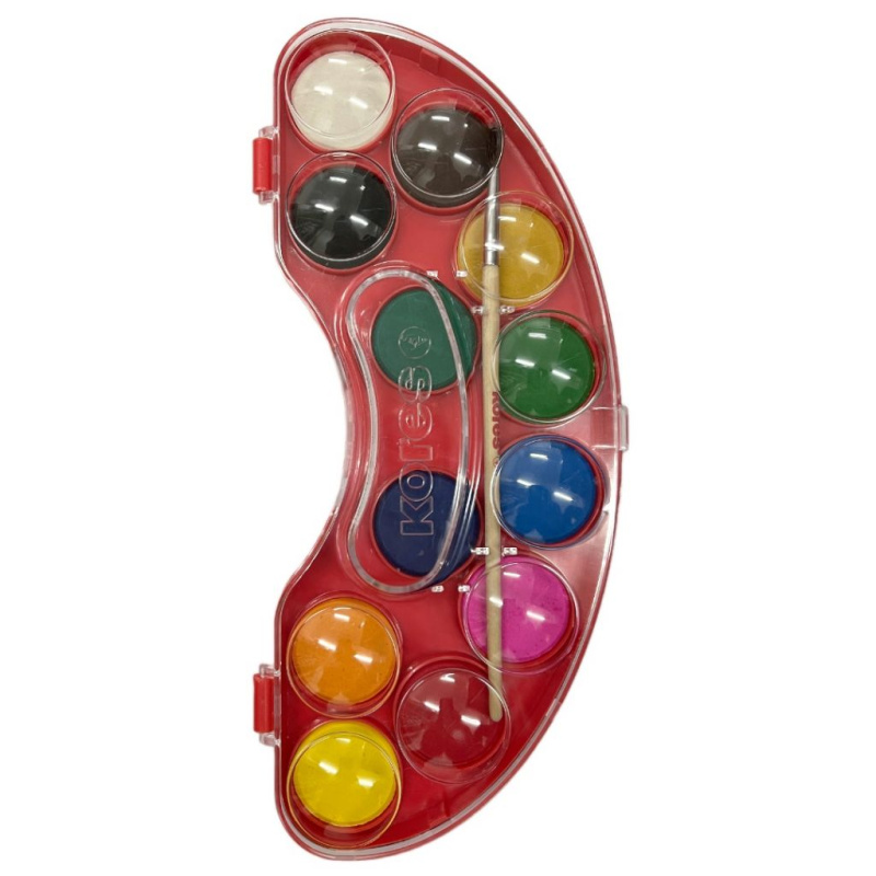 Vodové barvy Akuarellos 30 mm 12 barev Kores