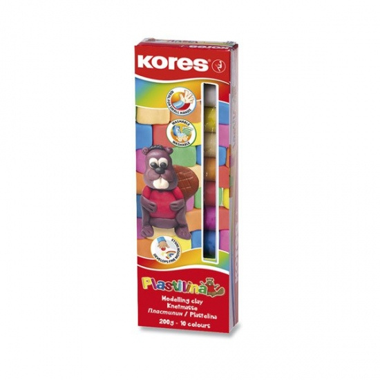 Modelovací hmota Kores - 10 barev, 200 g