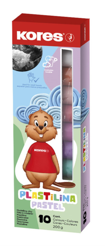 Modelína Kores Pastel 10 barev, v krabičce 200 g Kores
