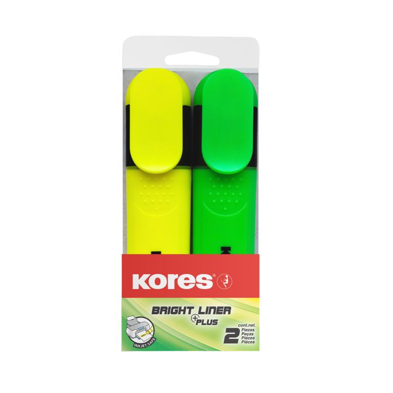 Kores Zvýrazňovač Bright Liner - sada 2 barev