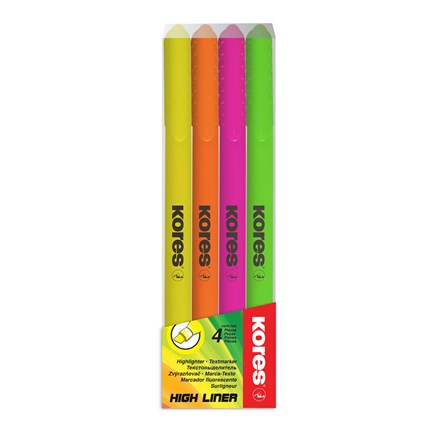 Zvýrazňovač High Liner Plus Pastel souprava 4 ks Kores