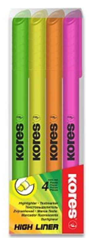 Zvýrazňovač High Liner Plus Pastel souprava 4 ks Kores