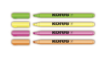 Zvýrazňovač High Liner Plus Pastel souprava 4 ks Kores