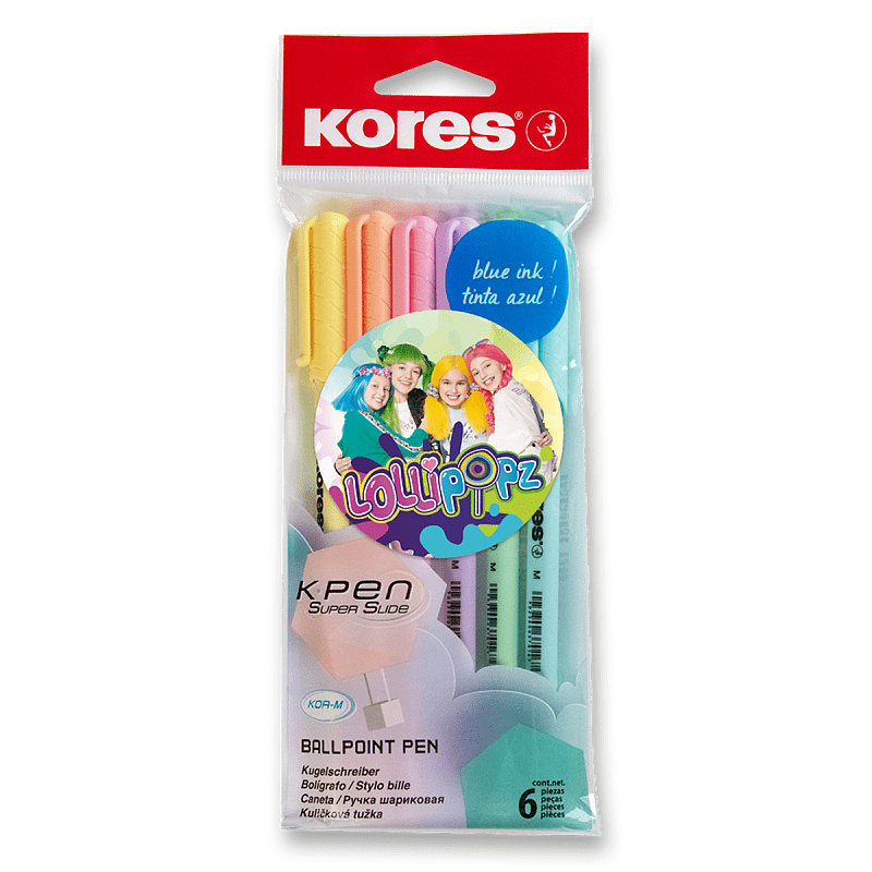 Kuličkové pero Kores K0 Pen Pastel Lollipopz 6 barev