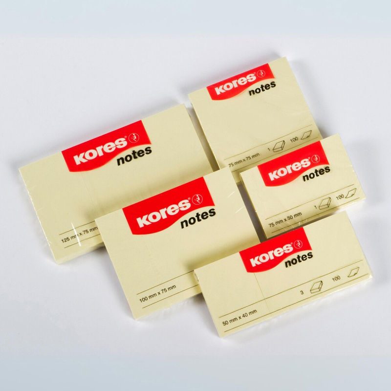 Samolepicí bločky 100 listů 75 x 75 mm Kores