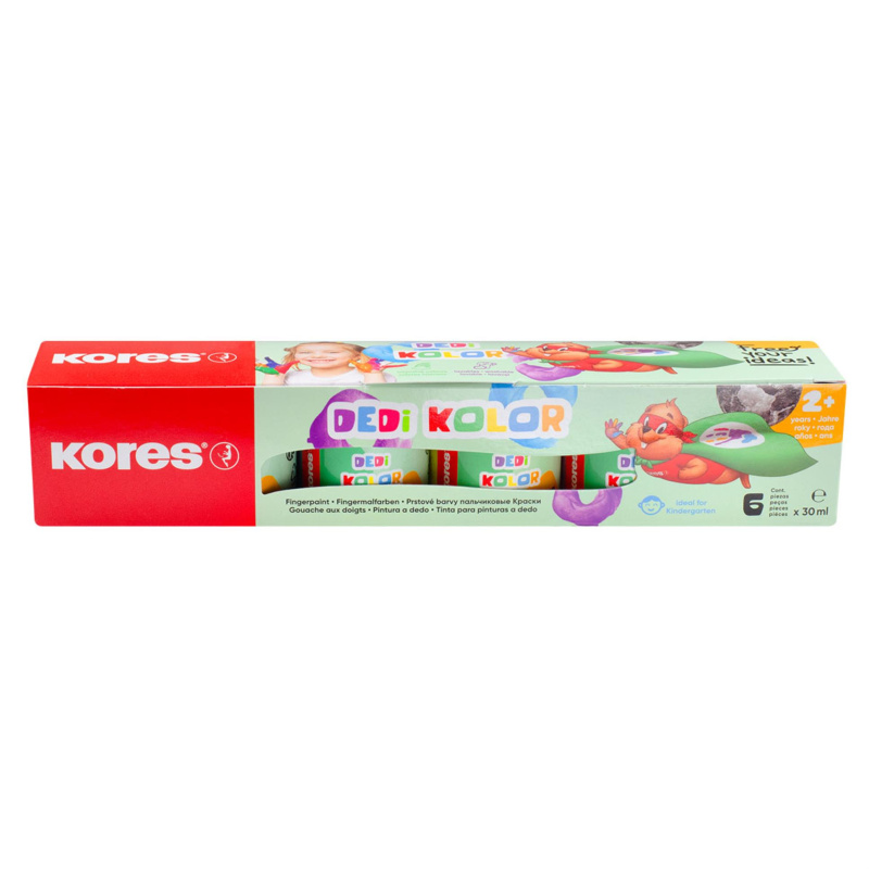 Prstové barvy Kores Dedi Kolor 6 barev, 30 ml Kores