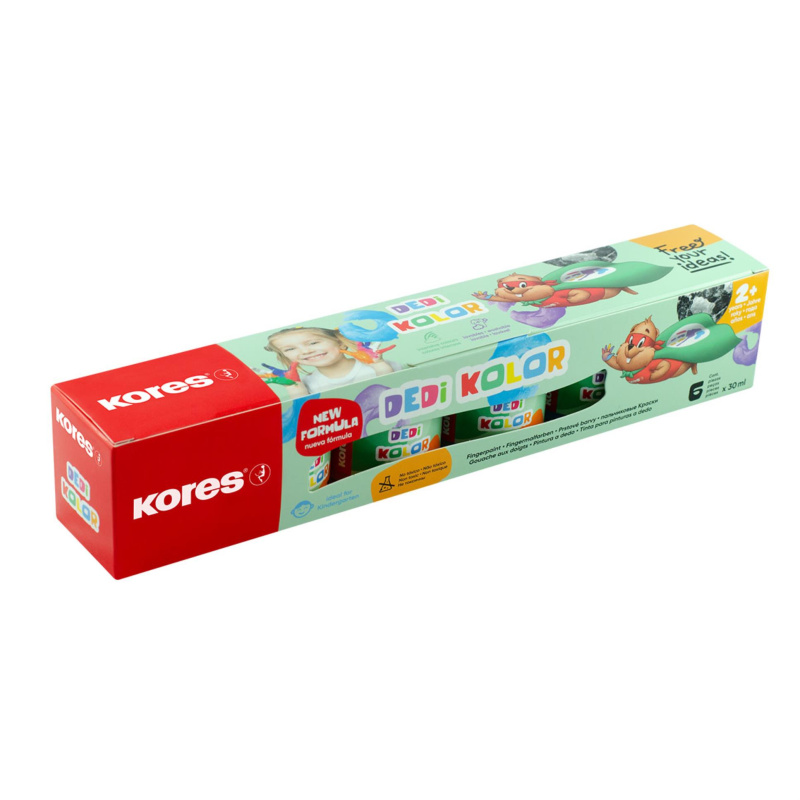 Kores Dedi Kolor Prstové barvy 6 barev 30 ml