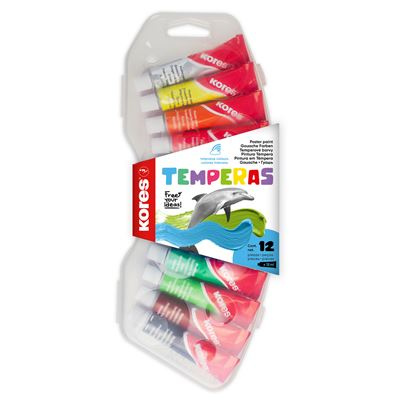 Temperas 12 barev 12 ml Kores