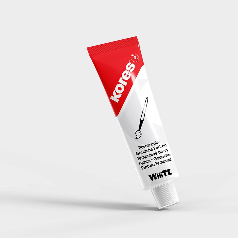 Tempery v tubě Kores Temperas tuba 12 ml, bílá, černá bílá Kores