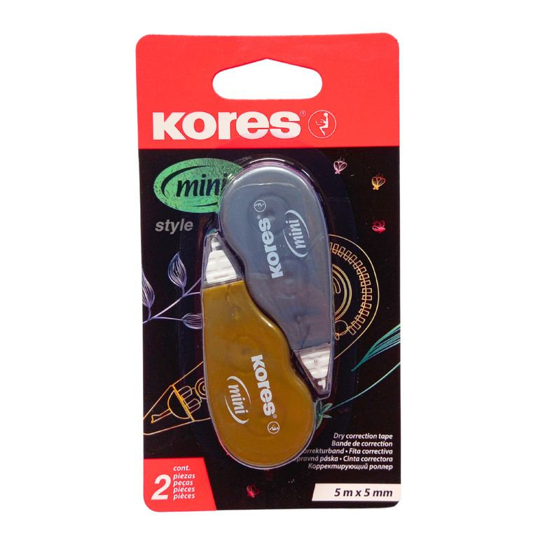 Korekční strojek Kores Mini Roller Metallic 5 mm x 5 m, 2 ks Kores