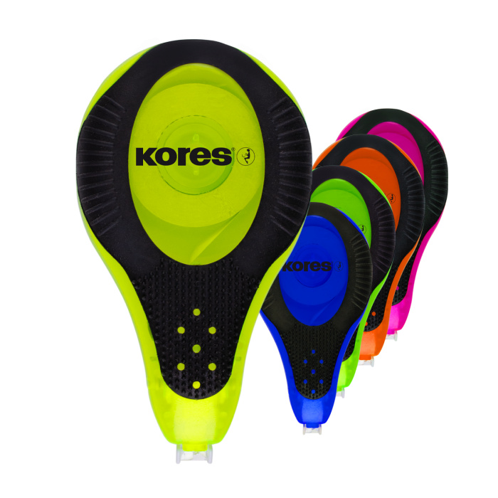 Kores Korekční strojek 2WAY Neon 8 m × 4,2 mm - mix barev