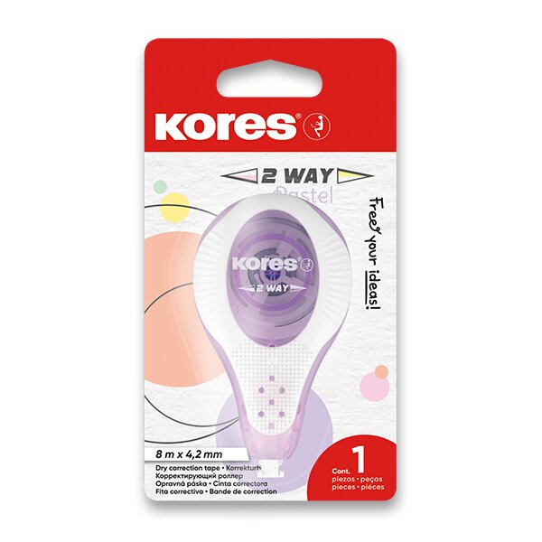 KORES Korekční strojek 2 Way Pastel 4,2mm 1ks (mix)