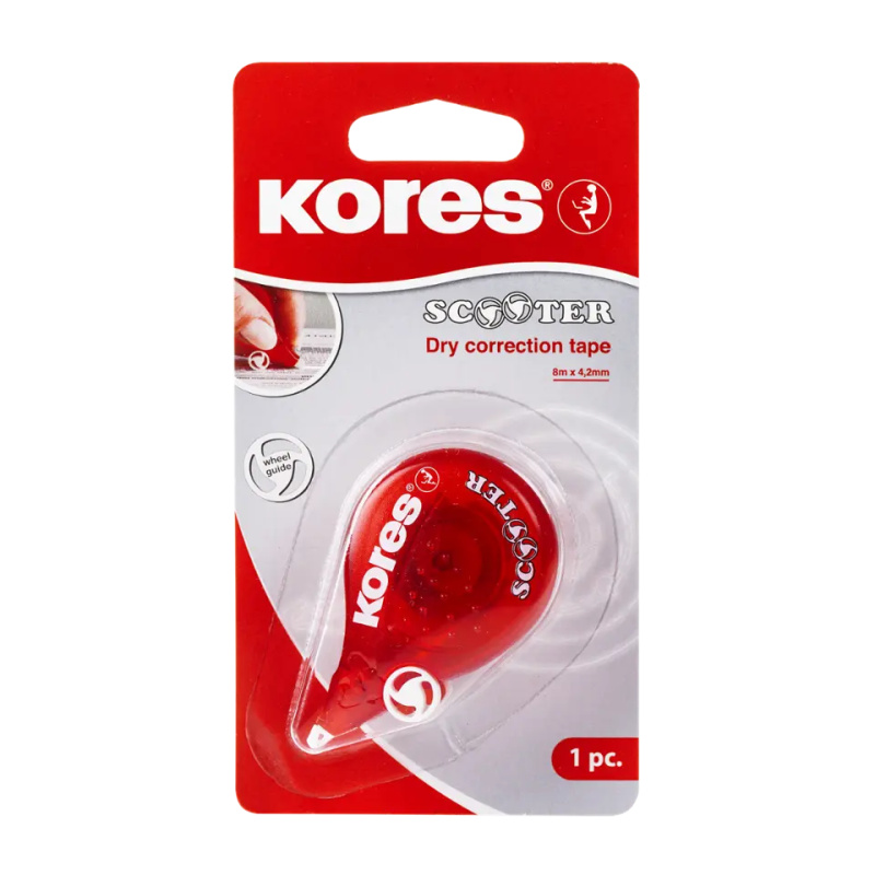 Korekční strojek Kores Scooter 4,2 mm x 8 m, mix barev