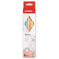 Kores Grafitos Style Pastel - grafitová tužka s pryží - HB, 6 ks