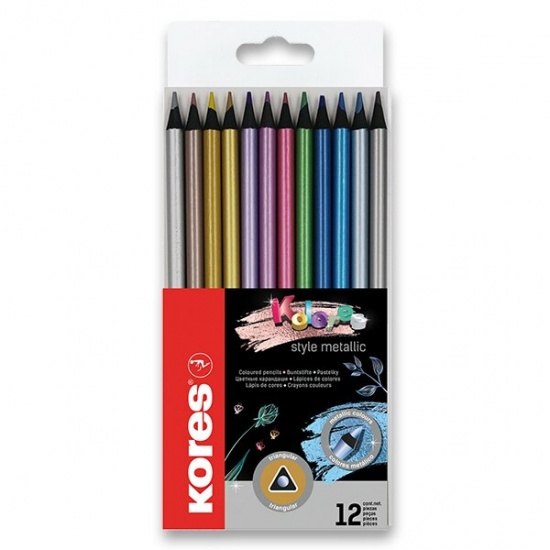 Pastelky Kores Kolores Metalic 12 barev Kores