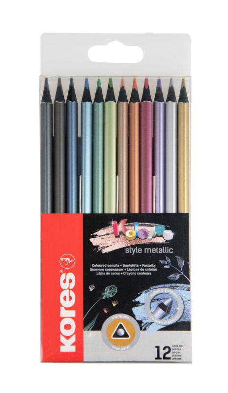 Pastelky Kores Kolores Metalic 12 barev Kores