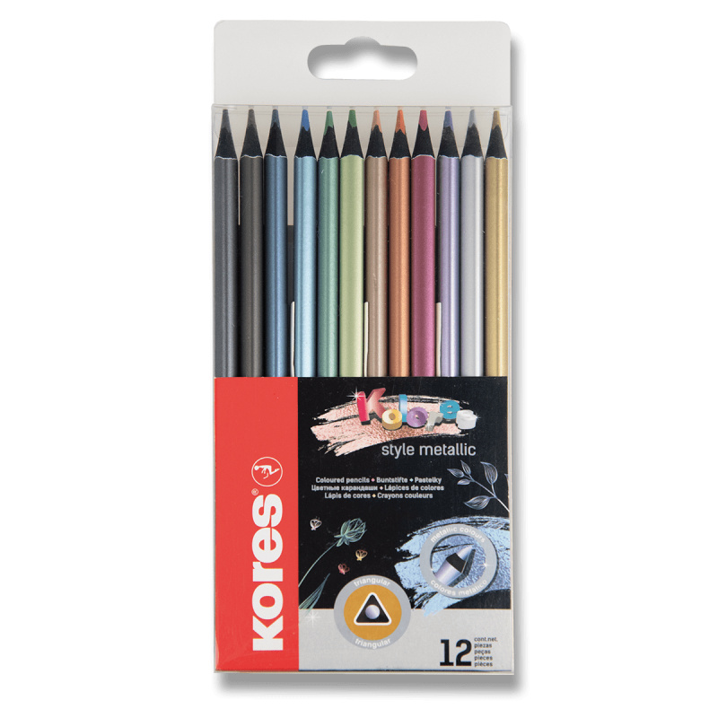 Pastelky Kores Kolores Metalic 12 barev Kores