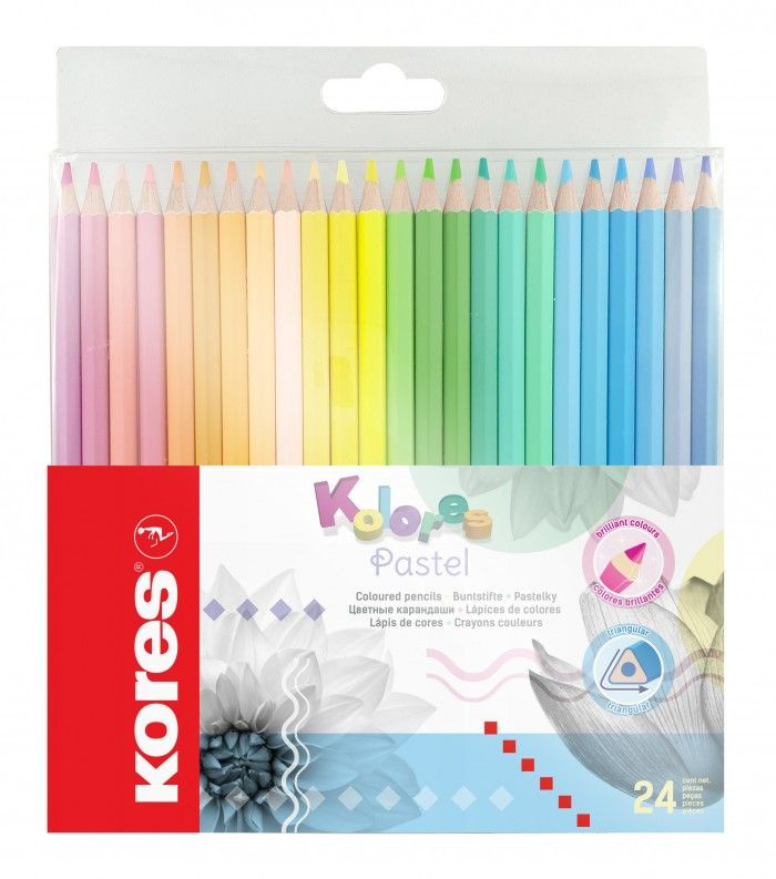 Pastelky Kores Kolores trojhranné - 24 barev