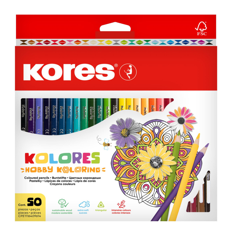 Pastelky Kolores Mandalas 50 barev Kores