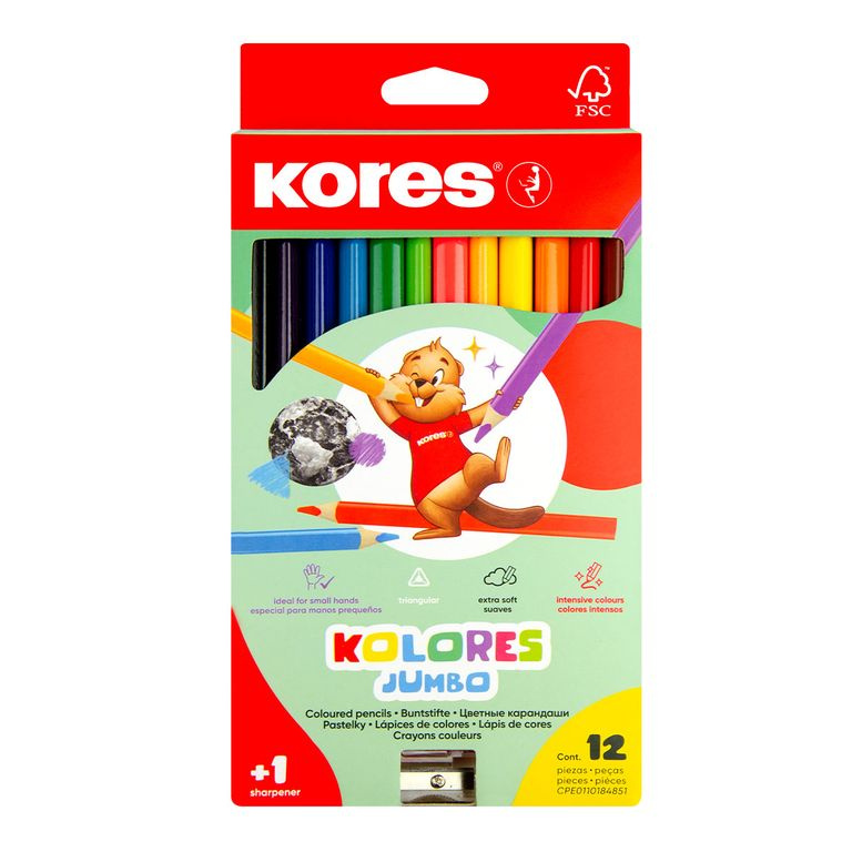 Pastelky Kolores Jumbo 12 barev Kores
