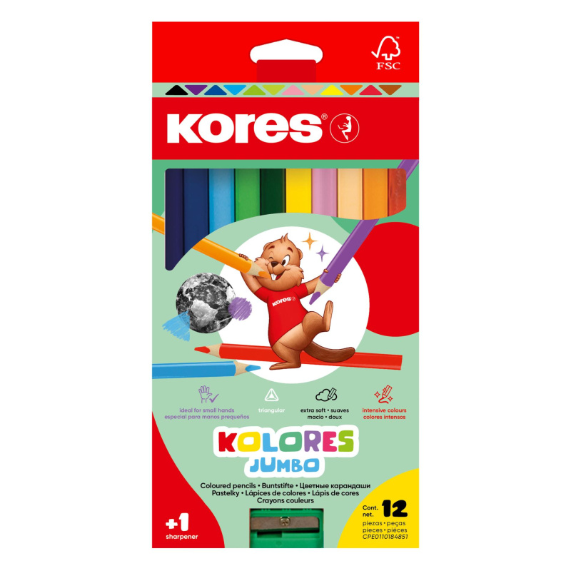 Pastelky Kolores Jumbo 12 barev Kores