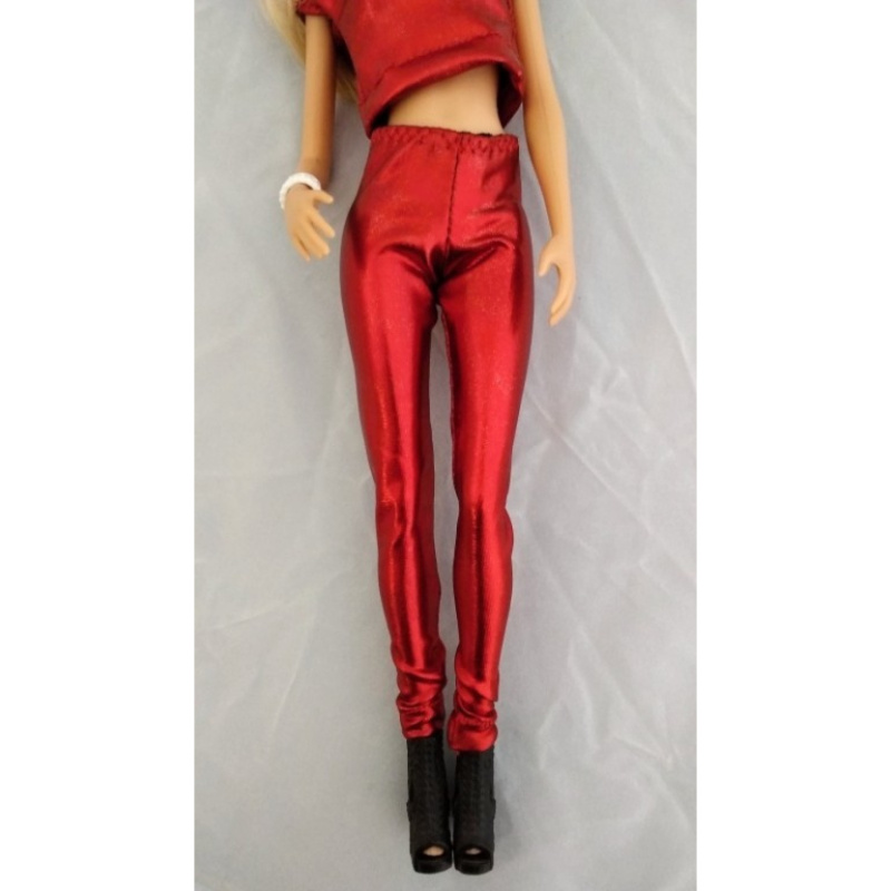 Lovedolls červené lesklé dlouhé legíny