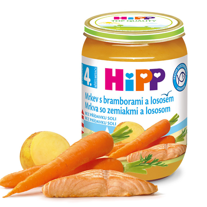 HIPP Mrkev s bramborami a lososem 190 g