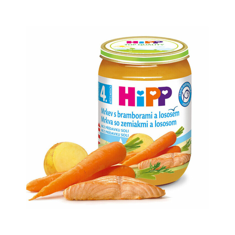 HIPP Mrkev s bramborami a lososem 190 g