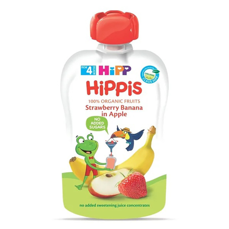 HIPP 100% ovoce jablko banán jahoda BIO 100 g