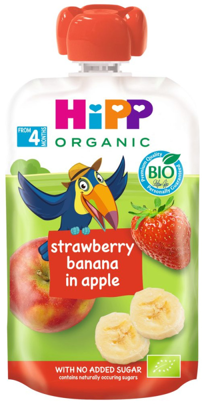 HIPP 100% ovoce jablko banán jahoda BIO 100 g