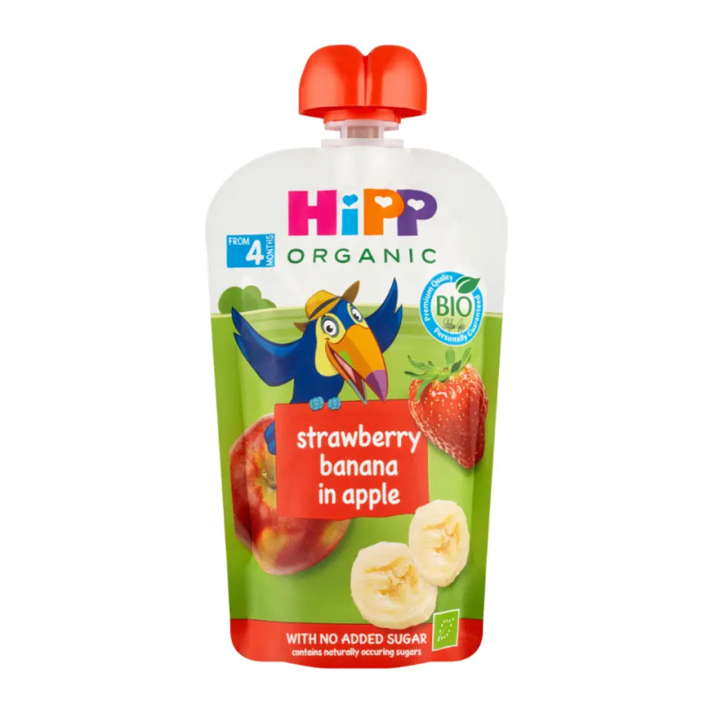 HIPP 100% ovoce jablko banán jahoda BIO 100 g