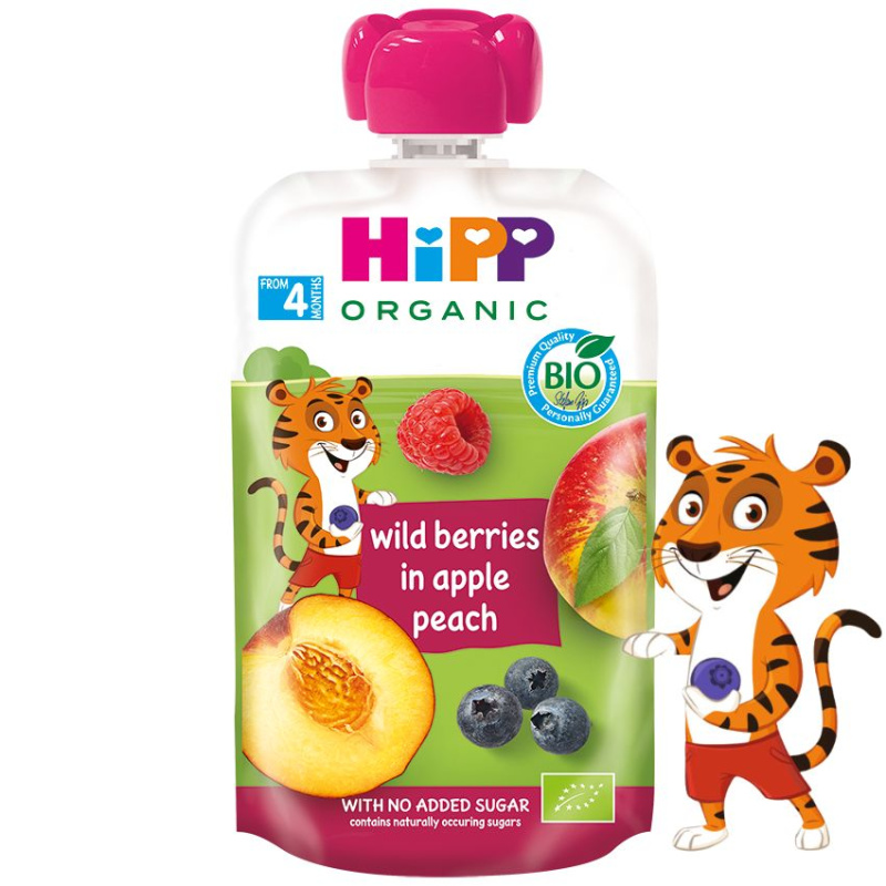 HIPP 100% Ovoce jablko broskev lesní ovoce BIO 100 g