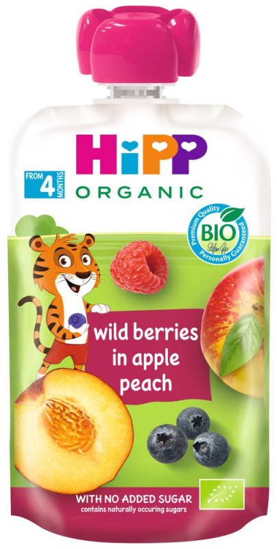 HIPP 100% Ovoce jablko broskev lesní ovoce BIO 100 g